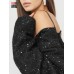 Golden bead jacket women's sequin stand up collar loose jacket jacket
