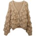 Hand woven loose short sweaters with coarse needles