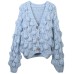 Hand woven loose short sweaters with coarse needles