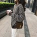 Black and white checkered knitted sweater long sleeved knitted sweater, internet famous lazy style loose sweater, women's pullover, worn for autumn and winter