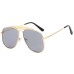 Metal Frame Pilot Sunglasses For Women Double Bridge Champagne Sun Glasses Woman Luxury Square Clear Oversize Shades