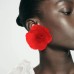 Handmade Fabric Layered Flower Earrings Bohemian Crystal Flower Heart Flower Earrings