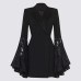 New women's black fashionable European and American small suit jacket with women's design sense suit