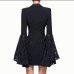 New women's black fashionable European and American small suit jacket with women's design sense suit
