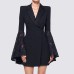 New women's black fashionable European and American small suit jacket with women's design sense suit