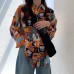 Flower shirt for women, retro Hong Kong style, new style for outerwear, plus size, fat mm, loose Korean version, versatile long 