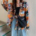 Flower shirt for women, retro Hong Kong style, new style for outerwear, plus size, fat mm, loose Korean version, versatile long 