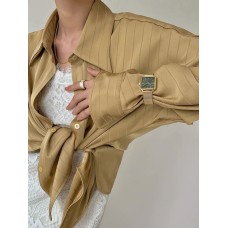 French style light luxury high-end mulberry striped shirt for women 
