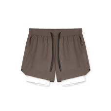 Fitness shorts men's nylon running muscle training stretch quick drying American double-layer basketball shorts summer