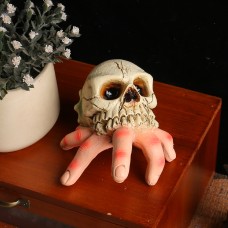 Halloween skull simulation hand horror courtyard resin ornament Ghost Festival skull conch ghost hand parody decoration
