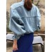 Autumn vintage loose workwear with large pockets casual silhouette short denim jacket
