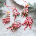 Christmas decoration supplies creative red, white, green candy pendant, soft ceramic simulation stick candy pendant