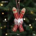Christmas decorations, Nordic red wooden sled ornaments, Christmas tree decorations, small pendant accessories