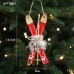 Christmas decorations, Nordic red wooden sled ornaments, Christmas tree decorations, small pendant accessories