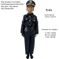 Kids Cosplay Movie&tv Police Officer Costume Sets Unisex 2023 Boys America Police Halloween Carnival Dress Up Party Stage Show