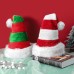 Christmas Children's Hat Christmas Gift Children's Christmas Hat Christmas Splicing Red and Green Striped Plush Hat