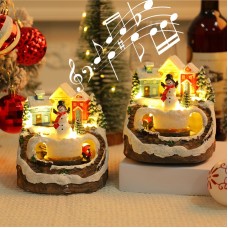 Christmas Gift New Christmas Snowman House Music Box