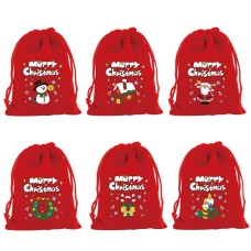 Christmas gift bag big red velvet candy gift packaging bag Christmas apple storage drawstring bag