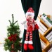 Christmas Decoration Knitted Fabric Long Leg Santa Claus Curtain Buckle Pendant