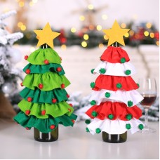 Christmas decorations, Christmas tree, sticky ball, five-star red wine bottle set, restaurant, hotel decoration props