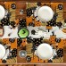 Halloween linen placemat kitchen restaurant decoration table mat Ghost Festival party table decoration insulation mat placemat