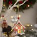 Christmas Hut Wooden Pendant Christmas Gingerbread Hut with Lamp Pendant Christmas Tree Decoration Pendant