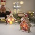 Christmas Hut Wooden Pendant Christmas Gingerbread Hut with Lamp Pendant Christmas Tree Decoration Pendant