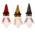 Christmas decoration items, sequins, red, yellow, black sequin caps, wine bottle covers, deer horn wine covers, red wine bottle caps