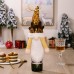 Christmas decoration items, sequins, red, yellow, black sequin caps, wine bottle covers, deer horn wine covers, red wine bottle caps