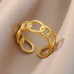 Irregular Geometric Open Rings For Women Gold Color Texture Couple Wedding Ring Trendy Elegant Aesthetic Jewelry Irregular Geometric Open Rings For Women Gold Color Texture Couple Wedding Ring Trendy Elegant Aesthetic Jewelry