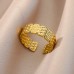 Irregular Geometric Open Rings For Women Gold Color Texture Couple Wedding Ring Trendy Elegant Aesthetic Jewelry Irregular Geometric Open Rings For Women Gold Color Texture Couple Wedding Ring Trendy Elegant Aesthetic Jewelry