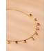 Colorful zircon necklace with geometric circular design, niche necklace