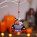 Halloween Creative Wooden Car Decoration Pendant Cartoon Desktop Small Ornament Scene Decoration Prop