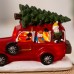 Christmas luminous small truck car with lights Christmas ornaments resin crafts gifts decorations