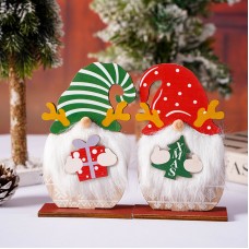 Christmas Decorations Cartoon Faceless Doll Hugging Gift Ornament Antlers Forest Elderly Desktop Decoration
