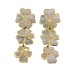 European and American exaggerated gradient pink flower tassels antique temperament 9 ear clips fashionable earrings