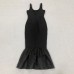 Black Color Women Sleeveless Sexy O-Neck Pearl Beading Bodycon Bandage Gown Dress Celebrate Fashion Evening Party Outfit Vestido Black Color Women Sleeveless Sexy O-Neck Pearl Beading Bodycon Bandage Gown Dress Celebrate Fashion Evening Party Outfit Vestido