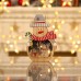 Christmas decorations, illuminated Santa Claus wooden ornaments, hotel window displays, Christmas gifts