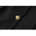 Summer New Arriva Women Solid Black All Match Single-breasted A-line Lady Pleated Mini Skirt