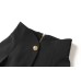 Summer New Arriva Women Solid Black All Match Single-breasted A-line Lady Pleated Mini Skirt