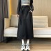 Large pocket workwear umbrella skirt, high waist slimming, split A-line, mid length swing skirt