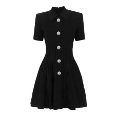Fashionable and high-quality knitted collar slim fit A-line dress for women Fashionable and high-quality knitted collar slim fit A-line dress for women