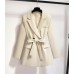 Korean style suit jacket for women, high-end temperament, loose waistband suit jacket for women, trendy casual lace up women