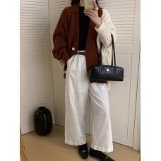 Knitted cardigan jacket autumn and winter new Korean version loose and lazy style long sleeved V-neck fashionable casual color blocked sweater for women