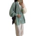 Knitted cardigan jacket autumn and winter new Korean version loose and lazy style long sleeved V-neck fashionable casual color blocked sweater for women