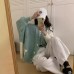 Knitted cardigan jacket autumn and winter new Korean version loose and lazy style long sleeved V-neck fashionable casual color blocked sweater for women