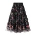 Splicing colorful flower mesh skirt for women, French court style cake skirt with elegant temperament