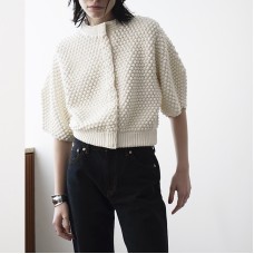 Japanese Spring and Autumn niche design wave point air-conditioned room cardigan sweater