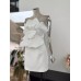 French socialite heavy industry sequin embroidery three-dimensional flower waist slimming strapless dress dress