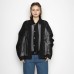 Color blocking structure splicing single breasted jacket denim jacket for women
